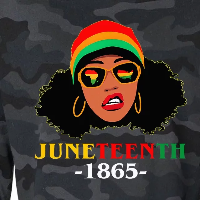 Juneteenth 1865 Celebrate Freedom Celebrating Black Women Cropped Pullover Crew