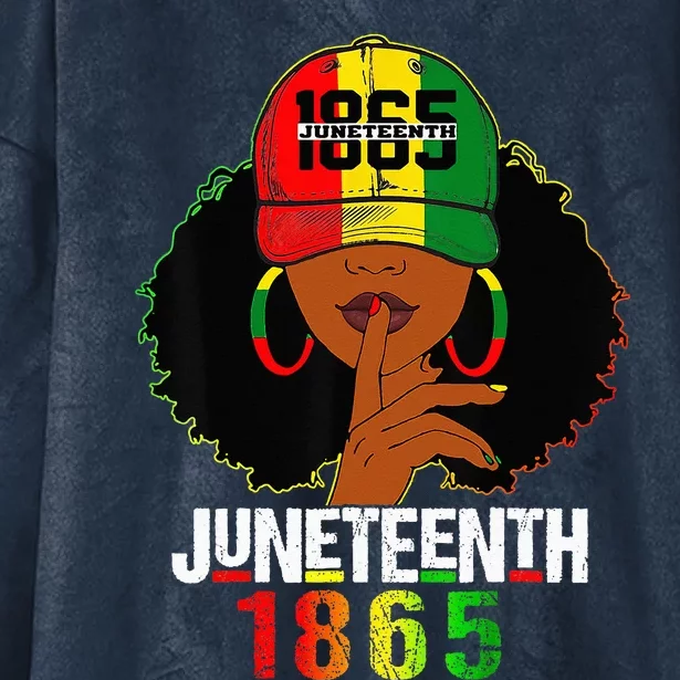 Juneteenth 1865 Celebrate Freedom Celebrating Black Wo Hooded Wearable Blanket