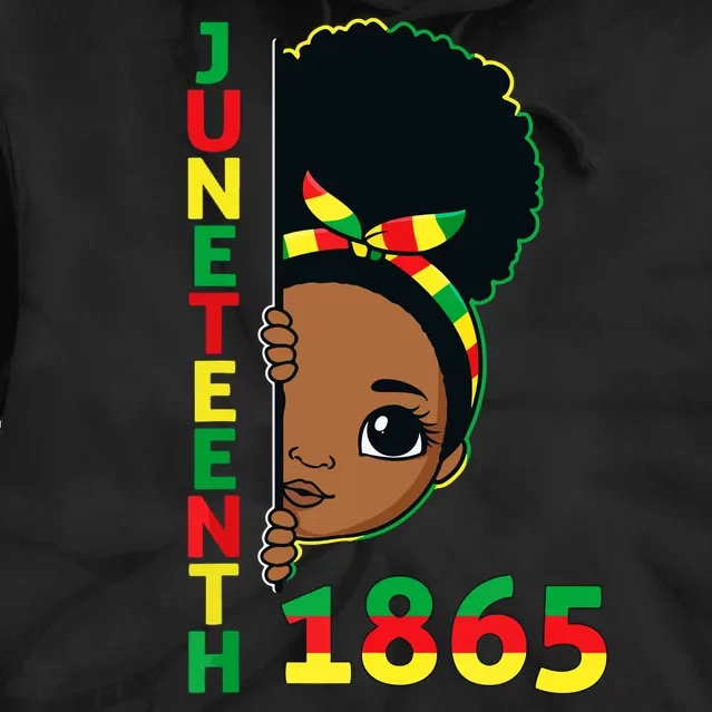 Juneteenth 1865 Celebrating Brown Skin Princess Girls Black History Tie Dye Hoodie