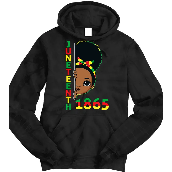 Juneteenth 1865 Celebrating Brown Skin Princess Girls Black History Tie Dye Hoodie