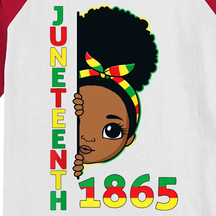 Juneteenth 1865 Celebrating Brown Skin Princess Girls Black History Kids Colorblock Raglan Jersey