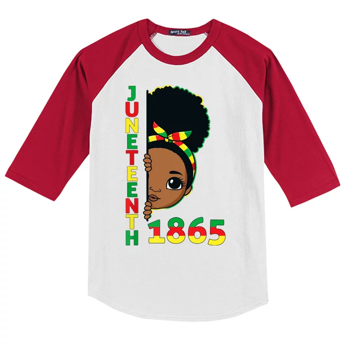 Juneteenth 1865 Celebrating Brown Skin Princess Girls Black History Kids Colorblock Raglan Jersey