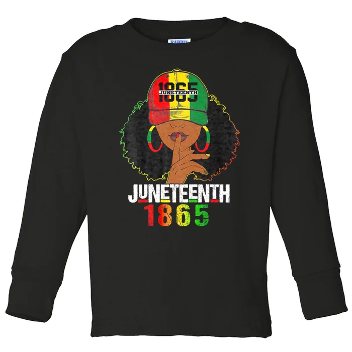 Juneteenth 1865 Celebrate Freedom Celebrating Black Women Toddler Long Sleeve Shirt