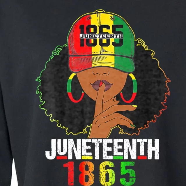 Juneteenth 1865 Celebrate Freedom Celebrating Black Women Cropped Pullover Crew