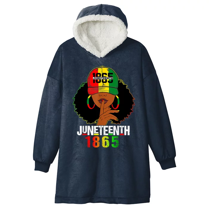 Juneteenth 1865 Celebrate Freedom Celebrating Black Women Hooded Wearable Blanket