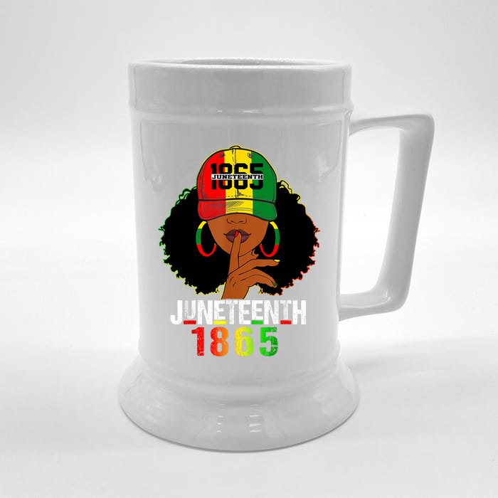 Juneteenth 1865 Celebrate Freedom Celebrating Black Women Front & Back Beer Stein