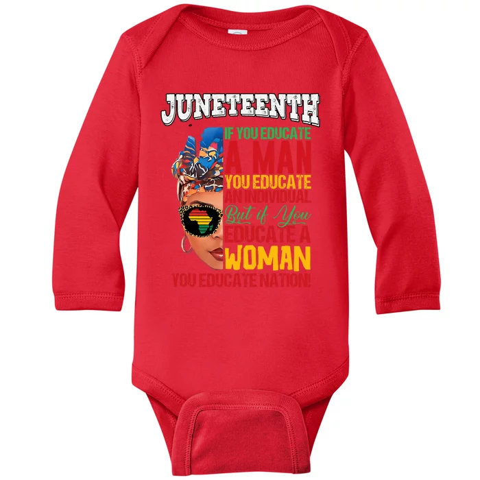 Juneteenth 1865 Celebrating Black Women Our Black Mothers Baby Long Sleeve Bodysuit