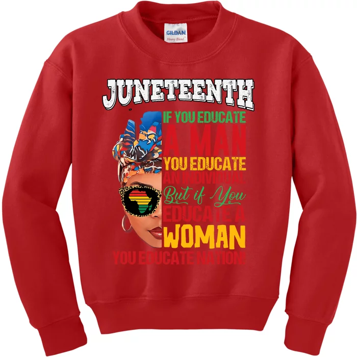 Juneteenth 1865 Celebrating Black Women Our Black Mothers Kids Sweatshirt