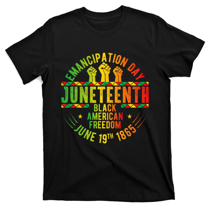 Juneteenth 1865 Celebrate Independence Day of Bold Black T-Shirt