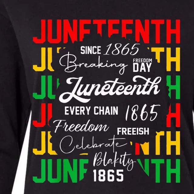 Juneteenth 1865 Celebrate Freedom Celebrating Black Women Womens Cotton Relaxed Long Sleeve T-Shirt