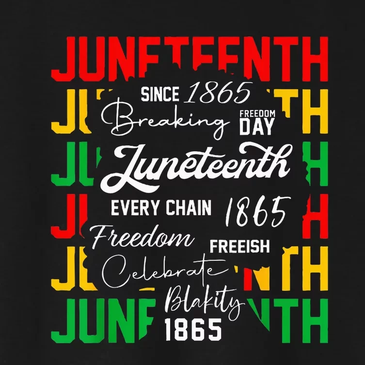 Juneteenth 1865 Celebrate Freedom Celebrating Black Women Women's Crop Top Tee