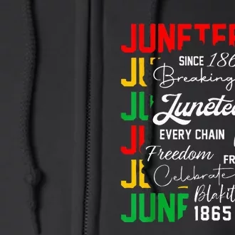 Juneteenth 1865 Celebrate Freedom Celebrating Black Women Full Zip Hoodie