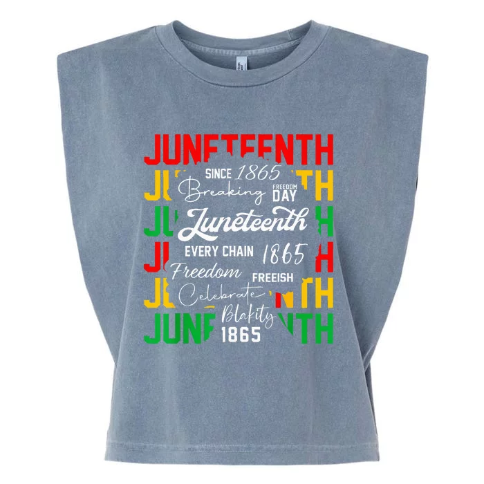 Juneteenth 1865 Celebrate Freedom Celebrating Black Women Garment-Dyed Women's Muscle Tee