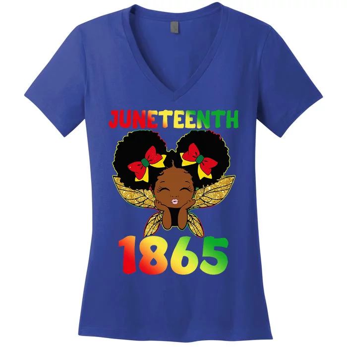 Juneteenth 1865 Celebrate Freedom Day Women's V-Neck T-Shirt