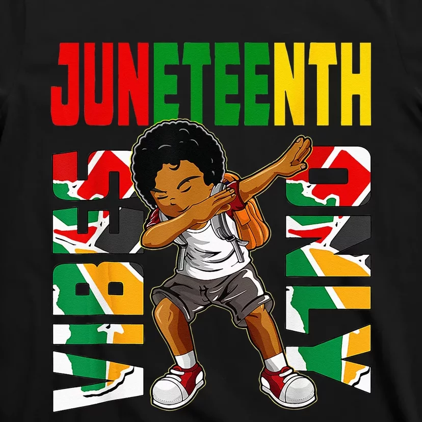 Juneteenth 1865 Dabbing Vibes Only Black African T-Shirt