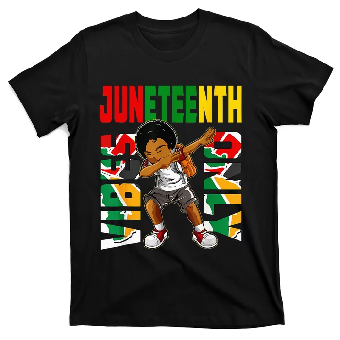 Juneteenth 1865 Dabbing Vibes Only Black African T-Shirt