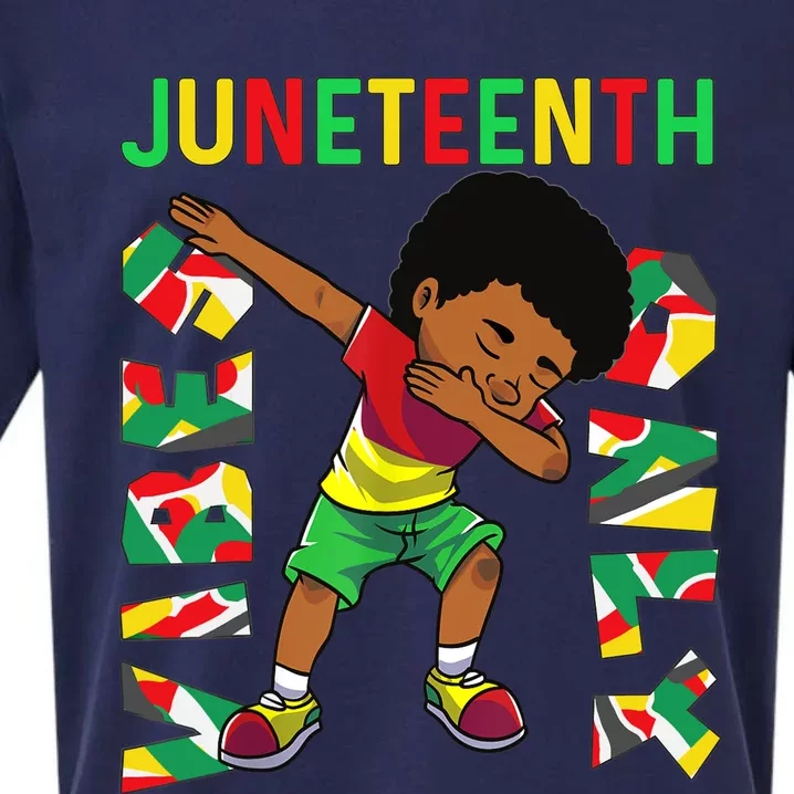 Juneteenth 1865 Dabbing Vibes Only Black African Boy Sueded Cloud Jersey T-Shirt