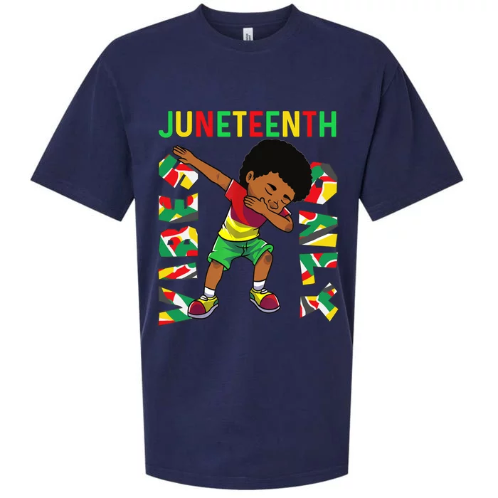 Juneteenth 1865 Dabbing Vibes Only Black African Boy Sueded Cloud Jersey T-Shirt