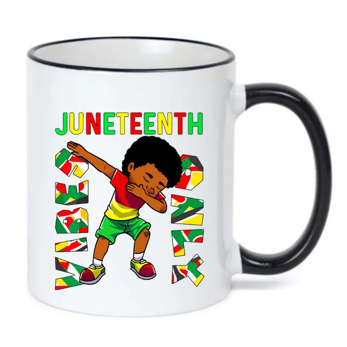 Juneteenth 1865 Dabbing Vibes Only Black African Boy Black Color Changing Mug