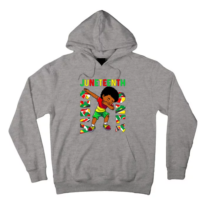 Juneteenth 1865 Dabbing Vibes Only Black African Boy Tall Hoodie