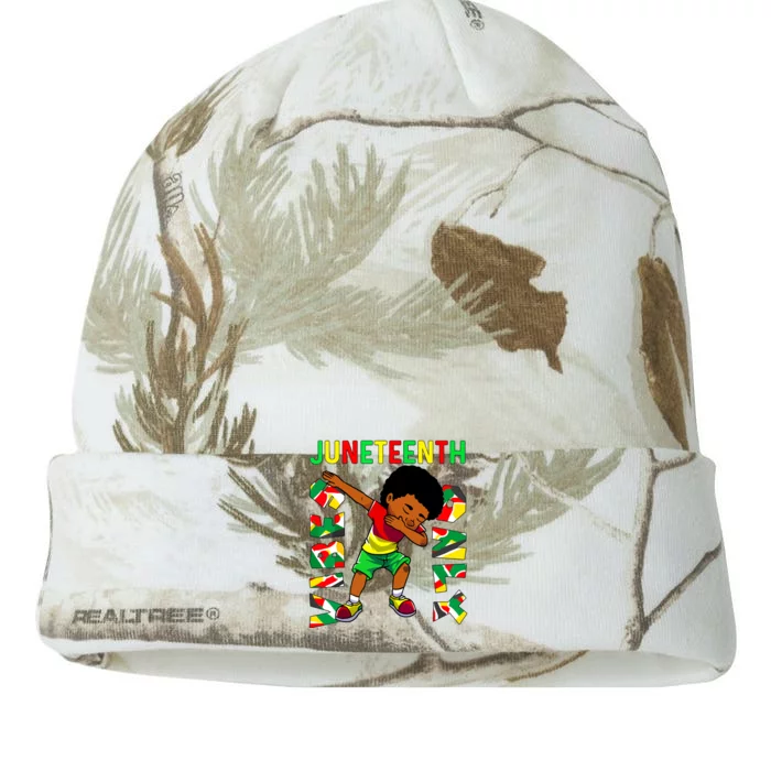 Juneteenth 1865 Dabbing Vibes Only Black African Boy Kati - 12in Camo Beanie