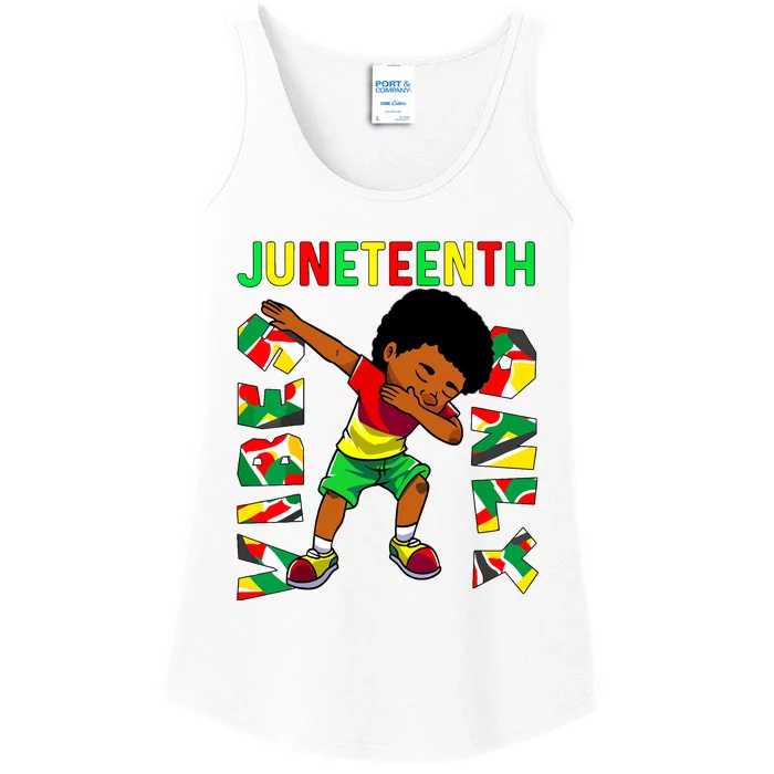 Juneteenth 1865 Dabbing Vibes Only Black African Boy Ladies Essential Tank