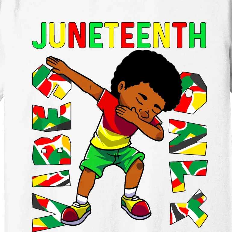 Juneteenth 1865 Dabbing Vibes Only Black African Boy Premium T-Shirt