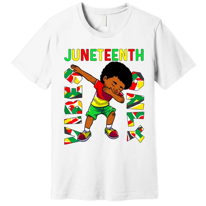 Juneteenth 1865 Dabbing Vibes Only Black African Boy Premium T-Shirt