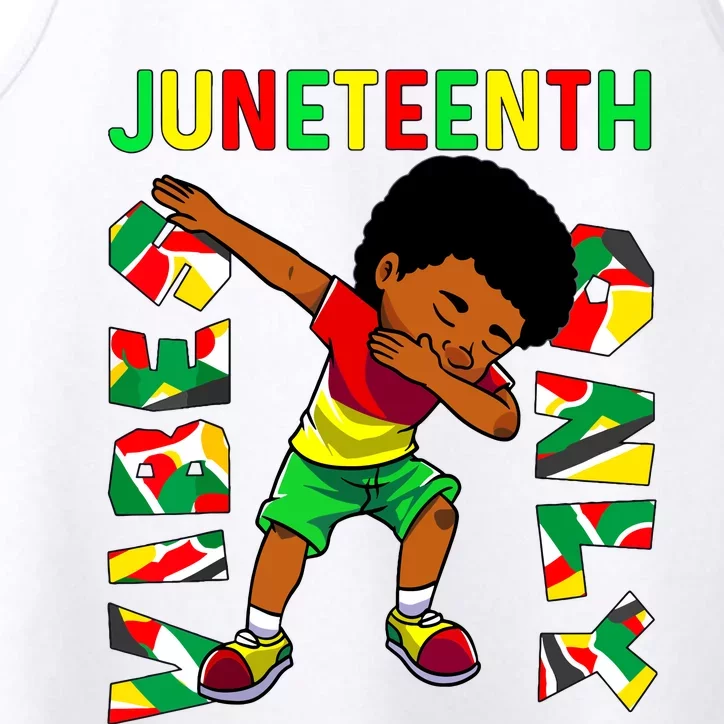 Juneteenth 1865 Dabbing Vibes Only Black African Boy Performance Tank