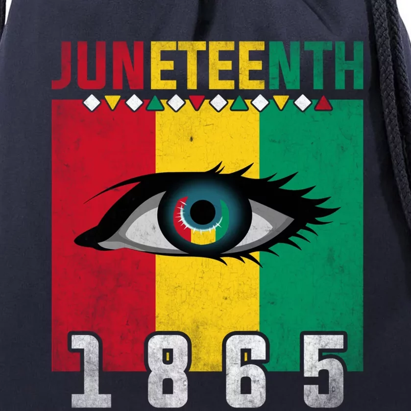 Juneteenth 1865 Eye Graphic Black History African American Gift Drawstring Bag