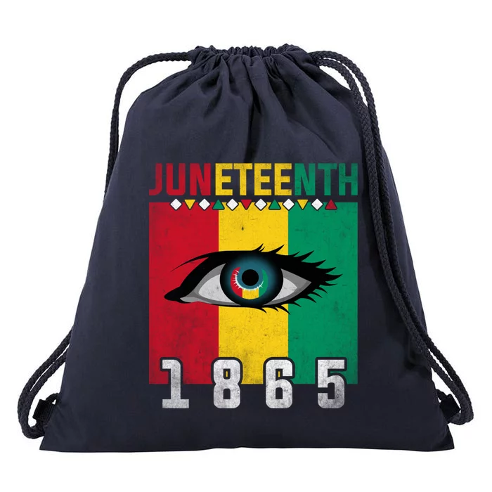 Juneteenth 1865 Eye Graphic Black History African American Gift Drawstring Bag