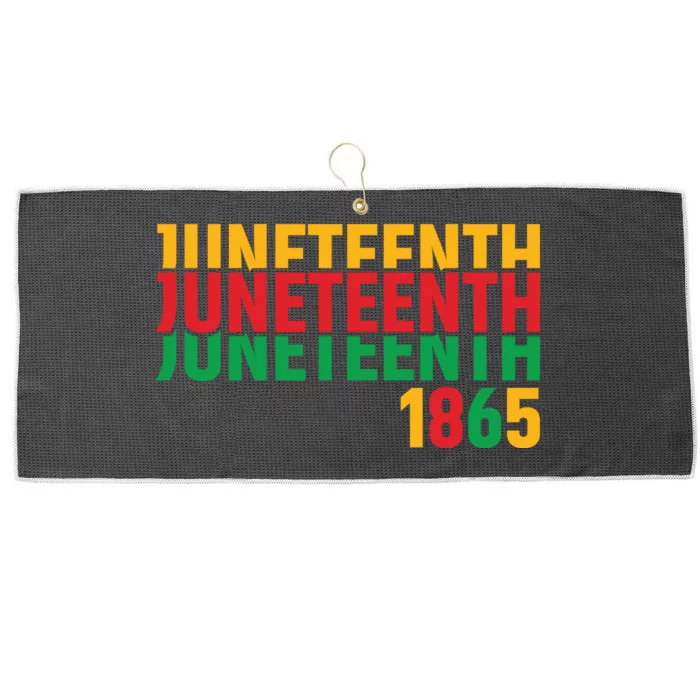 Juneteenth 1865 Freedom Celebration Graphic Large Microfiber Waffle Golf Towel