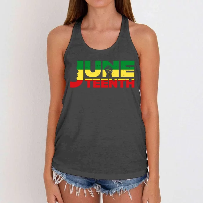 Juneteenth 1865 Freedom Black Pride Women's Knotted Racerback Tank