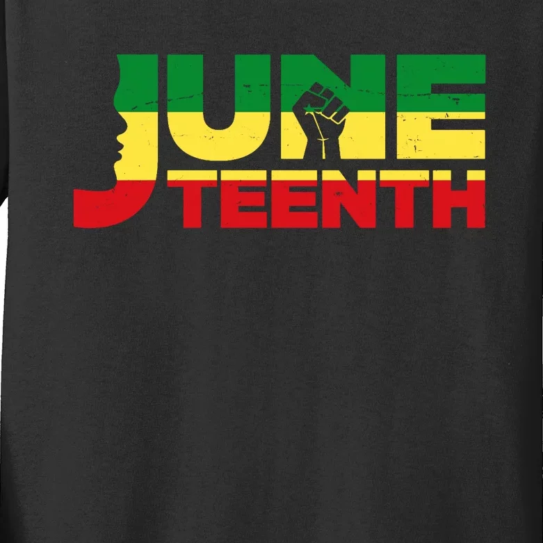 Juneteenth 1865 Freedom Black Pride Kids Long Sleeve Shirt