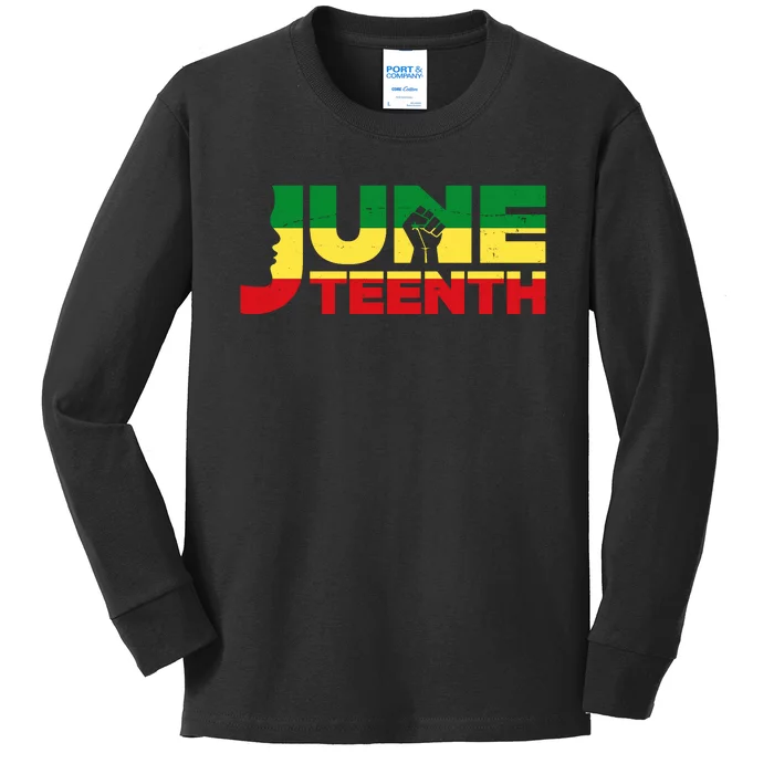 Juneteenth 1865 Freedom Black Pride Kids Long Sleeve Shirt