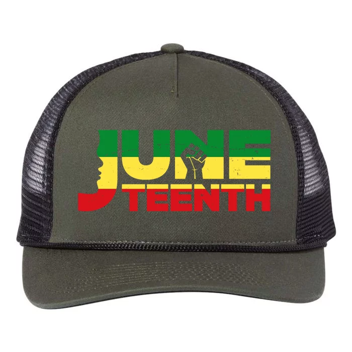 Juneteenth 1865 Freedom Black Pride Retro Rope Trucker Hat Cap