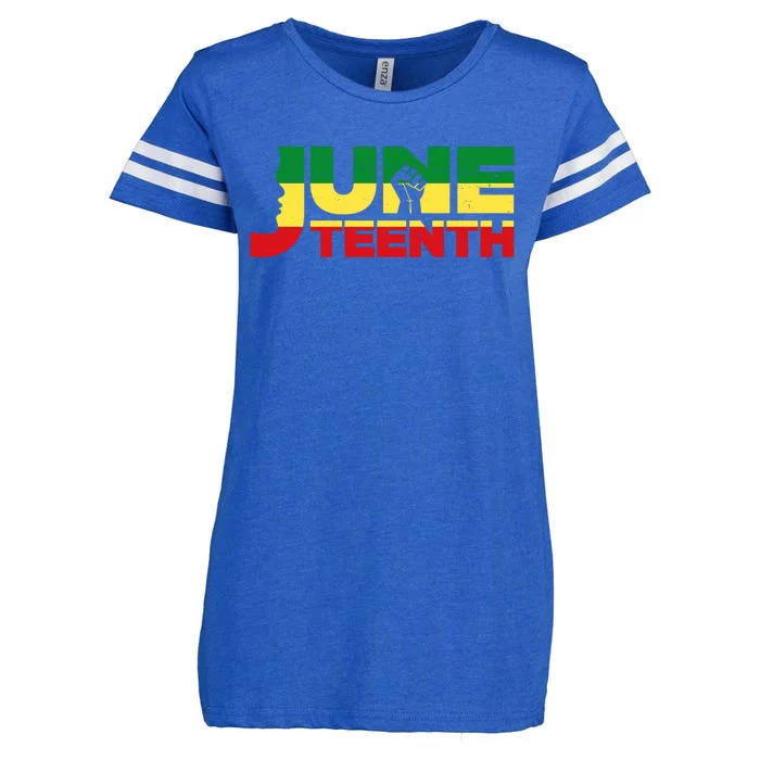 Juneteenth 1865 Freedom Black Pride Enza Ladies Jersey Football T-Shirt