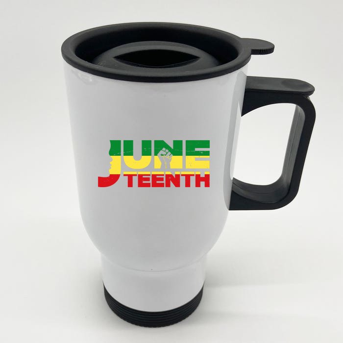 Juneteenth 1865 Freedom Black Pride Front & Back Stainless Steel Travel Mug