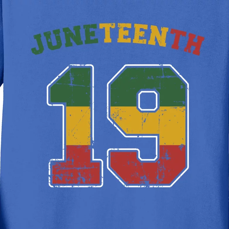 Juneteenth 19 Frican Independence And Freedom 1865 Gift Kids Long Sleeve Shirt