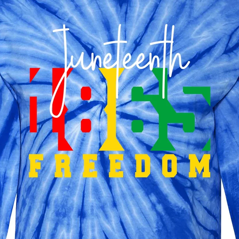 Juneteenth 1865 Freedom Day Pride Black Usa Afro Gift Tie-Dye Long Sleeve Shirt