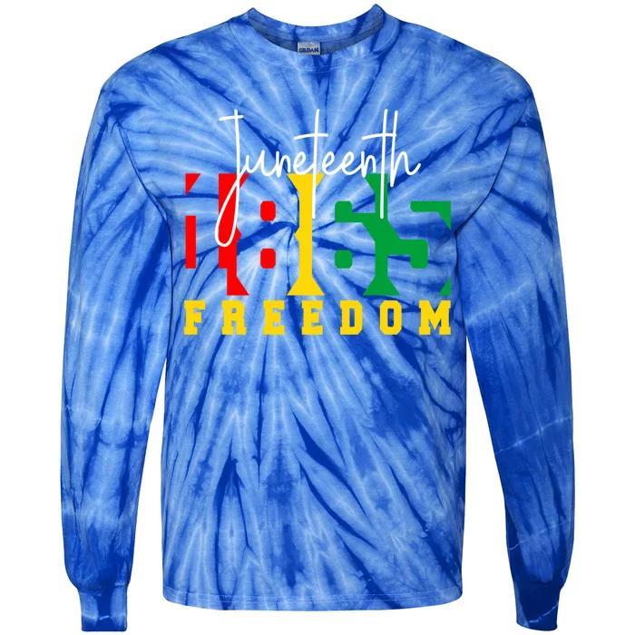 Juneteenth 1865 Freedom Day Pride Black Usa Afro Gift Tie-Dye Long Sleeve Shirt