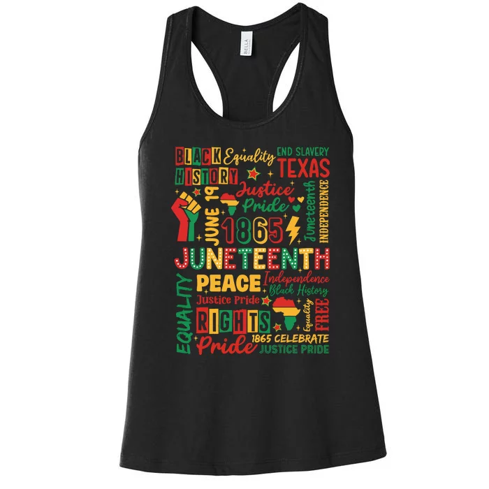 Juneteenth 1865 Freedom Equality Awareness Women's Racerback Tank