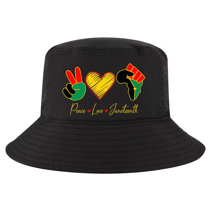 June 19th Freedom Day Peace Love & Juneteenth Cool Comfort Performance Bucket Hat