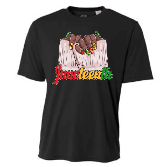 Juneteenth 1865 Finger Nails Manicure Cooling Performance Crew T-Shirt