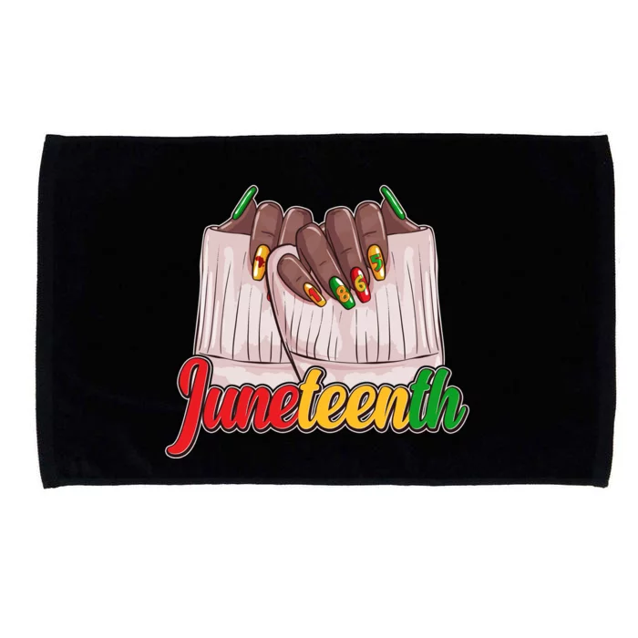 Juneteenth 1865 Finger Nails Manicure Microfiber Hand Towel