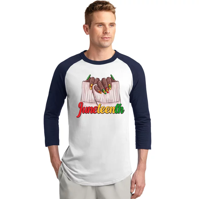 Juneteenth 1865 Finger Nails Manicure Baseball Sleeve Shirt