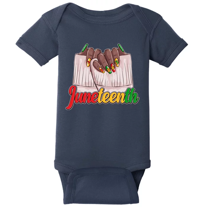 Juneteenth 1865 Finger Nails Manicure Baby Bodysuit