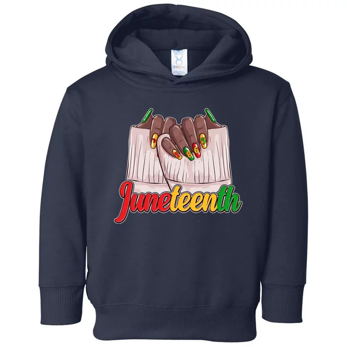 Juneteenth 1865 Finger Nails Manicure Toddler Hoodie