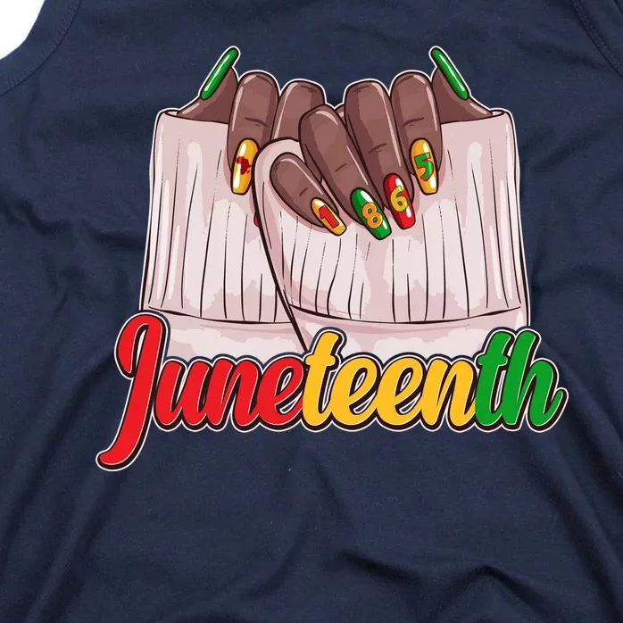 Juneteenth 1865 Finger Nails Manicure Tank Top