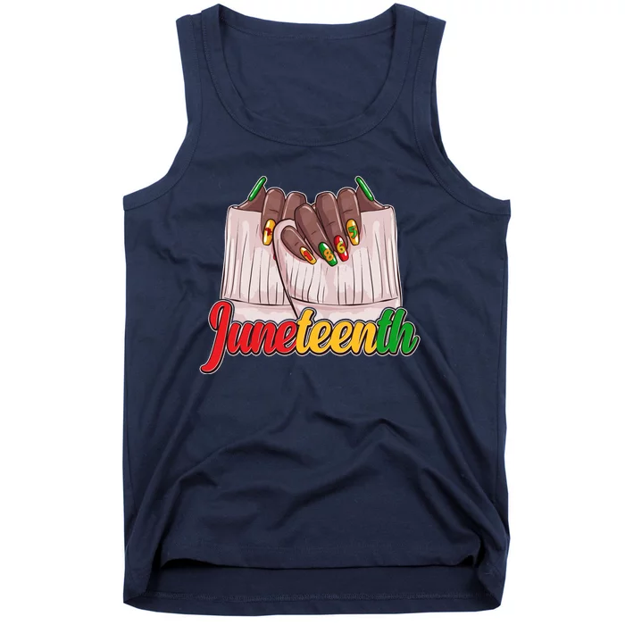 Juneteenth 1865 Finger Nails Manicure Tank Top